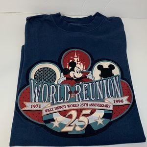 Walt Disney World 25TH Anniversary Tee Shirt World Reunion SZ S Made In USA